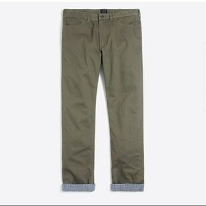 Green J Crew Flannel Lined Pants Sutton Fit 29x32